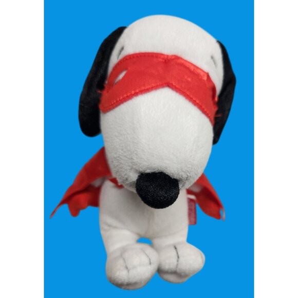 Superhero Snoopy Plush Toy With Red Mask & Cape Peanuts Just Play 2016 - Picture 1 of 10